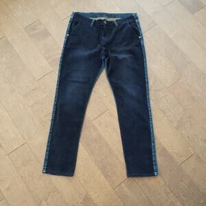 Desigual High Rise Straight Leg Corduroy and Jean Blue Mens Size 36